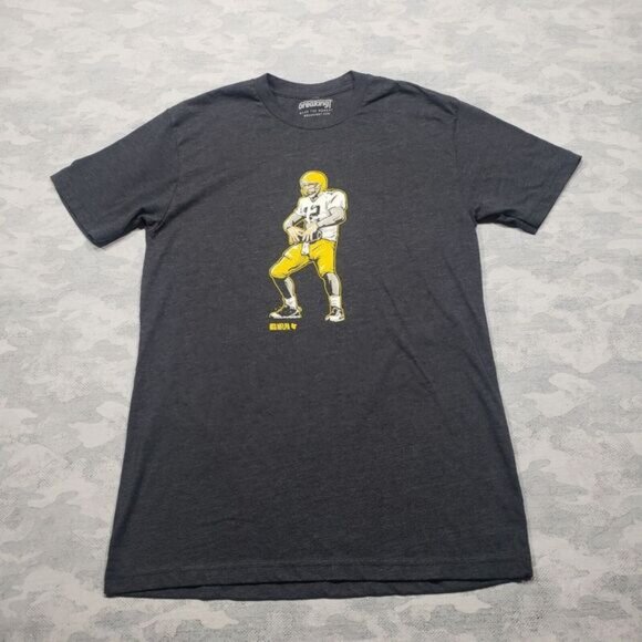 Aaron Rodgers Touchdown Shirt Small Boys Gray Short‎ Sleeve Breaking Tee - Picture 1 of 10